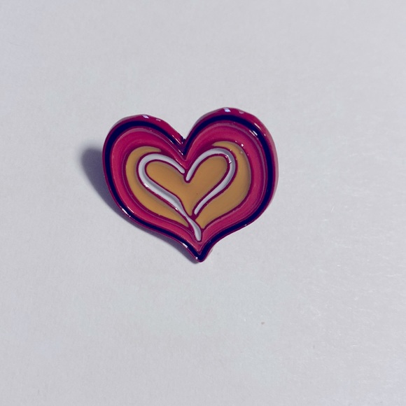 Red and orange heart shaped pin - Picture 2 of 3